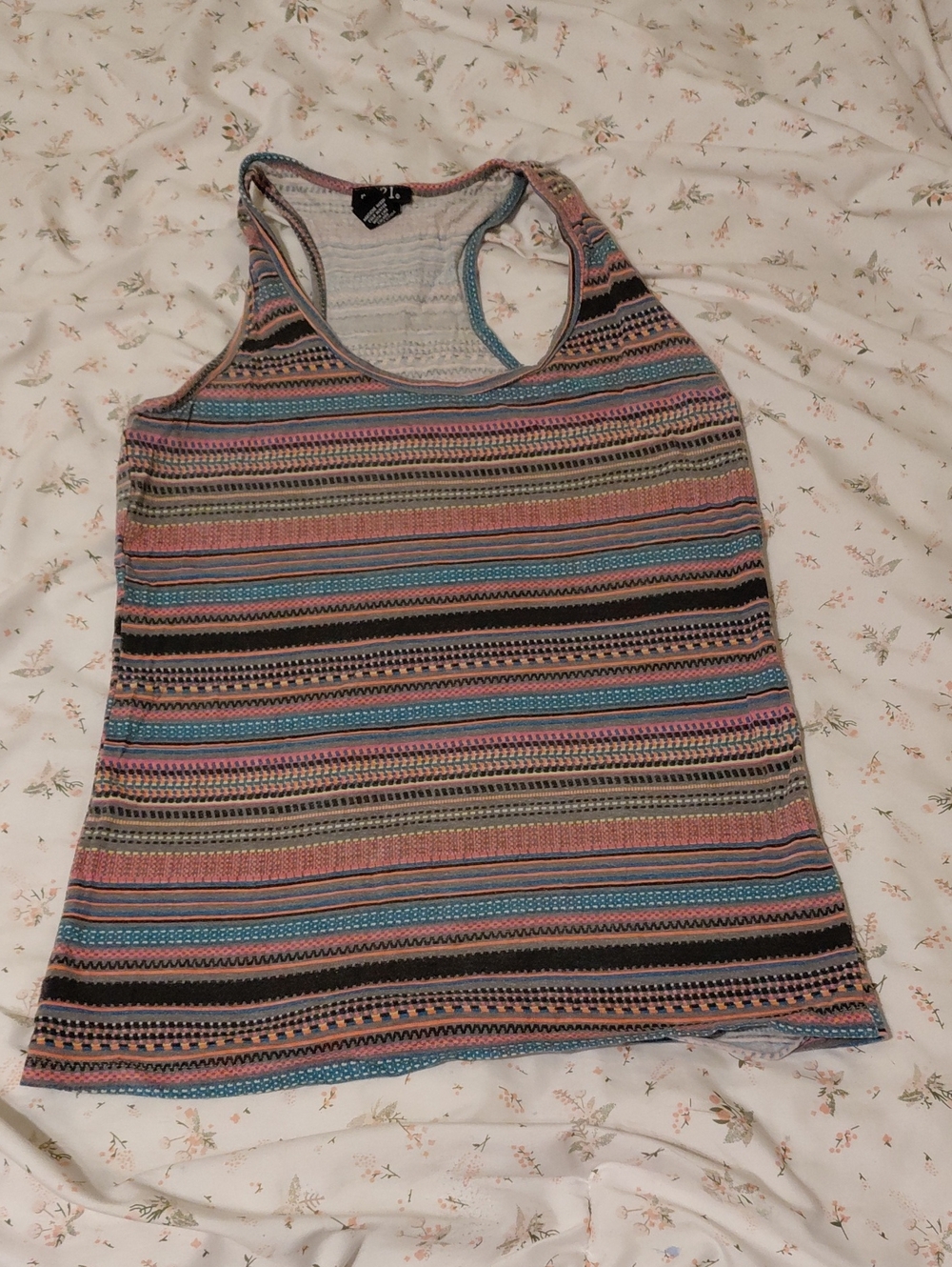 Rue21 Striped Racerback Tank Top - Pink, Blue, Black, Tan